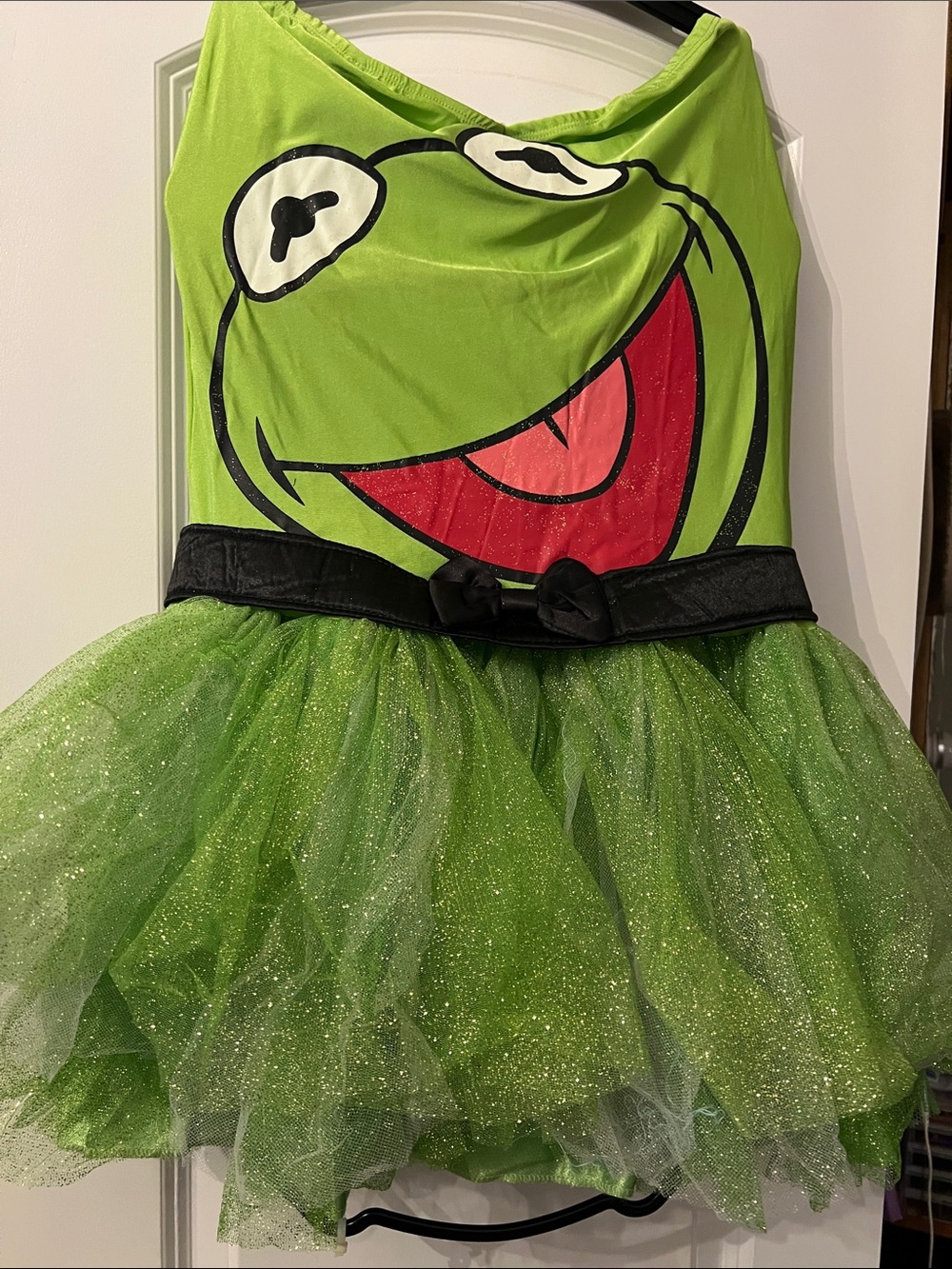 Disney Green Glitter Tutu Costume Dress with Character Face